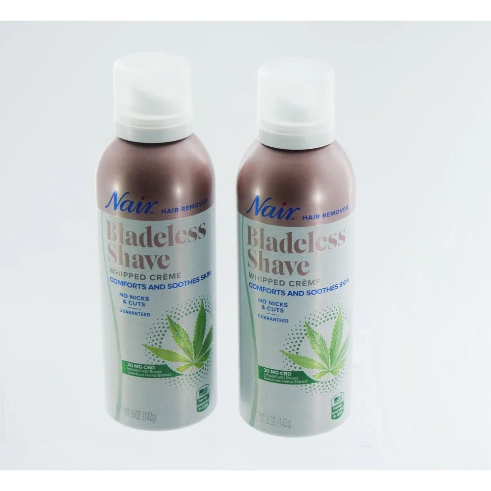 Nair Bladeless Shave Whipped Creme with 30mg CBD Hair Remover 5oz 2 Pack